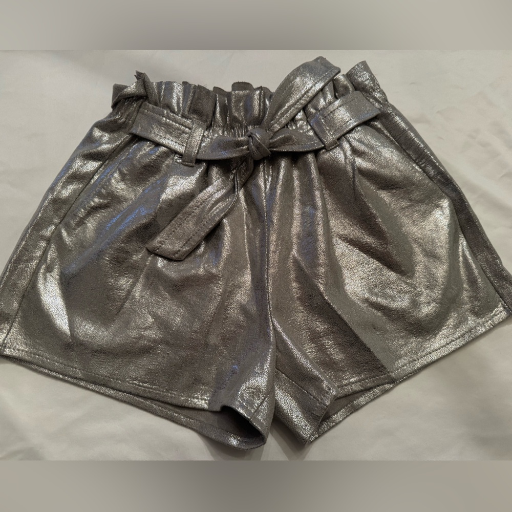 MIA Shimmering Silver High Waist Shorts